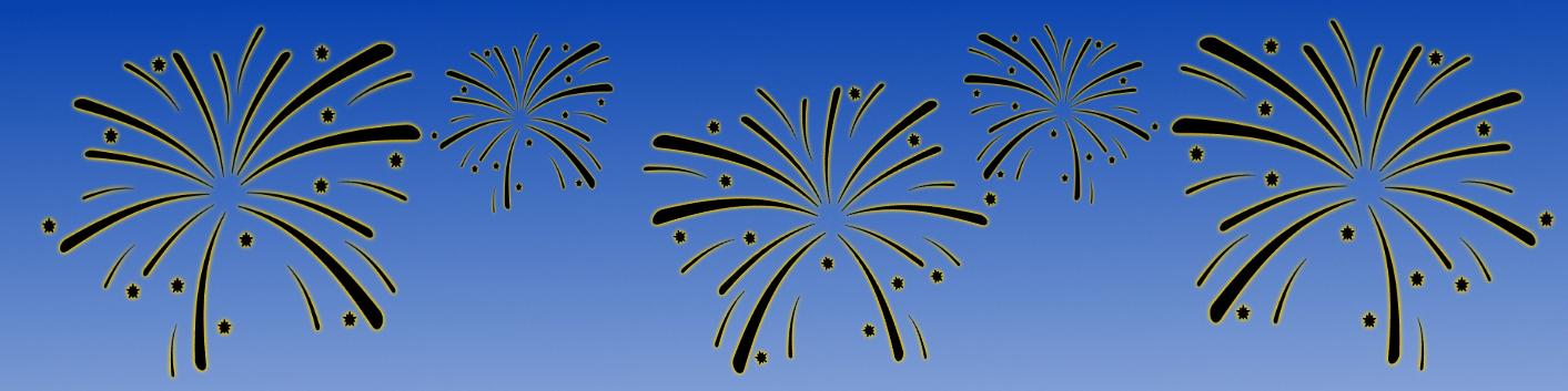 gezeichnetes Feuerwerk am blauen Himmel